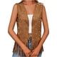 thumbnail image 2 of Chaquetas y abrigos casuales sin mangas y sin capucha para mujer, con flecos lisos, remaches de gamuza sintética, sin mangas, con borlas, estilo años 70, chaqueta, trajes occidentales, abrigo para muj, 2 of 6