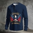 thumbnail image 7 of Usa 250th Anniversary Merchandise, 4th of July Shirts for Men Patriotic Long Sleeve Tops Eagle Print Shirt Button Up Henley Pullover, 7 of 7
