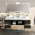 thumbnail image 3 of Totti Wave 72" Espresso Modern Double Sink Bathroom Vanity w/ Super White Man-Made Stone Top & Sinks, 3 of 7