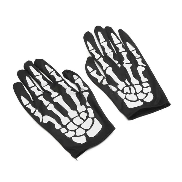 Capuche Et Gants Squelette Halloween – Costume Adulte, Noir Avec Motif Blanc, Pour Fête, Cosplay Ou Déguisement Hivernal