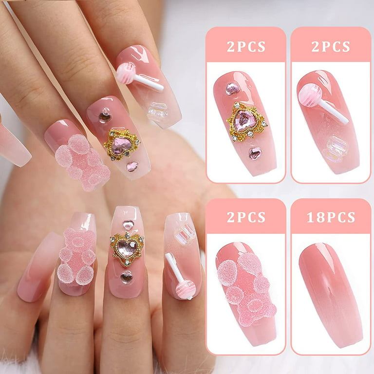 Pink Purple Long Coffin False Nails Y2K Press on Nails Full Cover