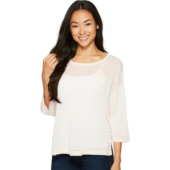 NYDJ Women's Size Serra Sweater, Macaron/Optic White, Large/Petite