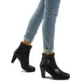 thumbnail image 3 of Pennysue Women's Black Short Boots Thin Chunky Heel Zipper Ankle Booties Size 7.5, 3 of 5