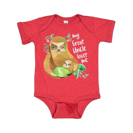 

Inktastic My Great Uncle Loves Me Cute Sloth and Baby Gift Baby Boy or Baby Girl Bodysuit