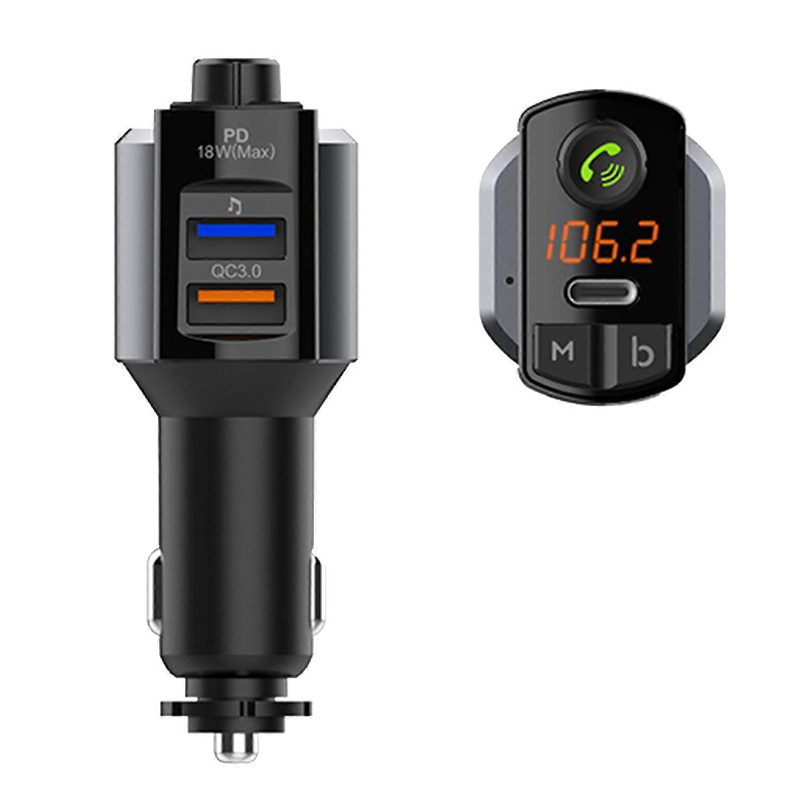 Car Adapter Bluetooth-compatible USB Port Car Charger 12-24V Power Voltage_Perfect Gift