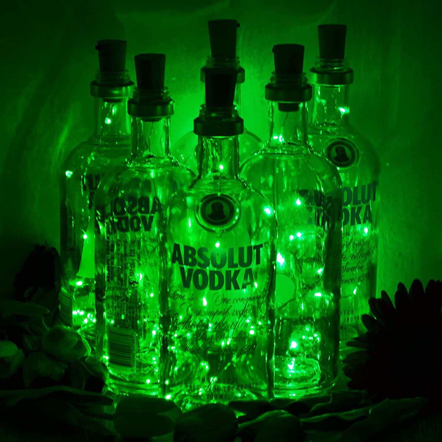 10 Pack Wine Bottle Lights with Cork Christmas Lights Battery Operated Green 