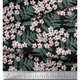 thumbnail image 2 of Soimoi Cotton Duck Fabric Leaves & White Flower Floral Printed Craft Fabric by the Yard 42 Inch Wide, 2 of 3