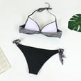 thumbnail image 6 of Swimsuits for Women Triangle Metallic Push Up Bikini Low Rise Halter Bathing Suit,Silver,S, 6 of 7