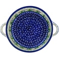 thumbnail image 2 of Authentic Polish Pottery 8-inch Round Baker with Handles (Spring Flowers Theme) + Certificate of Authenticity, 2 of 7