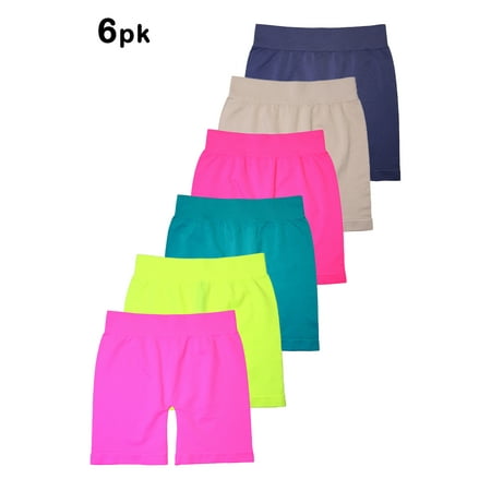BASICO Girls Dance, Bike Shorts 6, 12 Value Packs - for Sports, Play Or Under (Best Shorts To Wear Under Skirts)