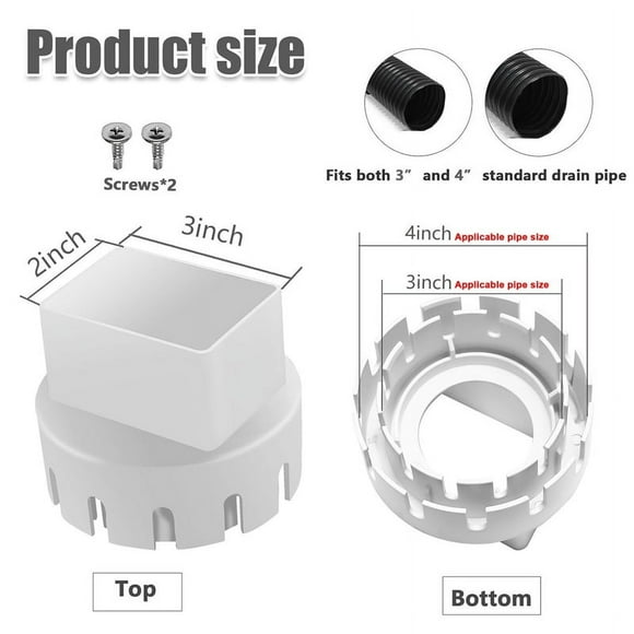 Downspout Adaptor to Drain Pipe, Roof Rain Gutter Downspout Extensions Universal, Downspomk1364