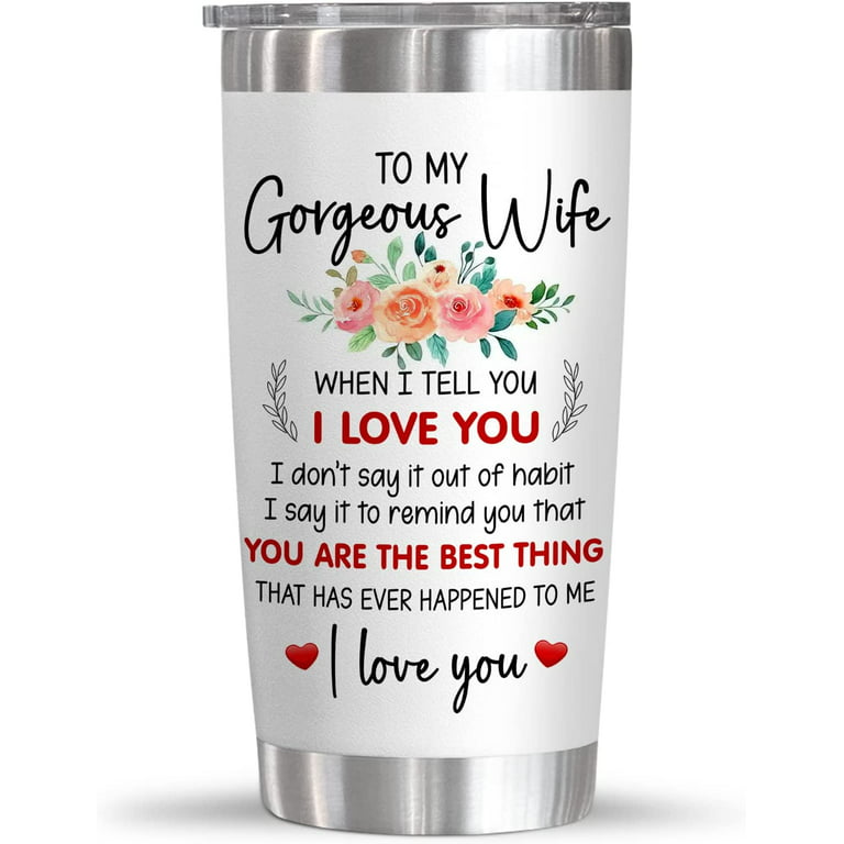 Christmas Birthday Gifts For Women, Her, Wife - Anniversary Tumbler Gift  For Her, Couple - Wife Birthday Gift Ideas - Romantic Birthday Gifts For Her  - Christmas Gifts For Wife Women 20 Oz Tumbler 