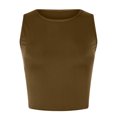 thumbnail image 4 of Sexy Casual mujer sin mangas sólido cuello redondo Tops señoras blusa Crop chaleco Pompotops lopia991226, 4 of 6