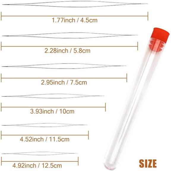Beading Needles for Jewelry Making Bead Needle - 18 PCS Large Eye Sewing Needles for Beads Threading,6 Sizes Seed Bead Needles,Jewelry Making Tools and Supplies,Bead Threader for Hand Sewing -
