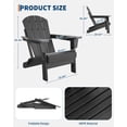 thumbnail image 3 of IdealHouse Folding Adirondack Chairs - HDPE All-Weather Outdoor Chairs 380 LBS Capacity, Fire Pit/Deck/Patio/Pool/Backyard (Black, 1pcs), 3 of 8
