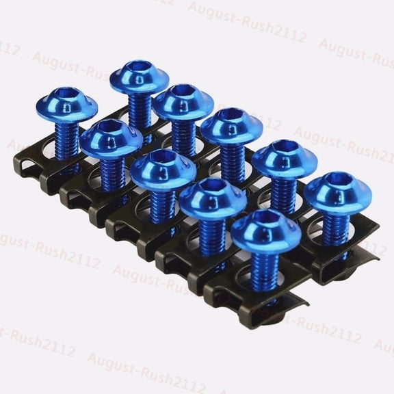 Blue 6mm Fairing Body Work Bolt Kit Screw Spire Speed Fastener Clip Nut CBR YZF