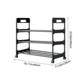 thumbnail image 3 of Movable Three-Tier Shoe Rack with Wheels, Space-Saving Shoe Storage Cabinet for Bedroom Closet or Entryway, Under-Table Organizer for Boots and Sneakers, Ihhxbz | Black, 3 of 9