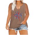 thumbnail image 2 of Women Oversize Summer Women Printed V-Neck Tank Sleeveless Tee Plus Tops, 2 of 7