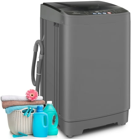 Veeboto Washing Machine, 15.6 lb Portable Washer with LED Display, 10 Programs & 8 Water Levels, Tub and Spin-Dry Combo with Child Lock with Delayed Start for Apartments, Dorms, Home and More