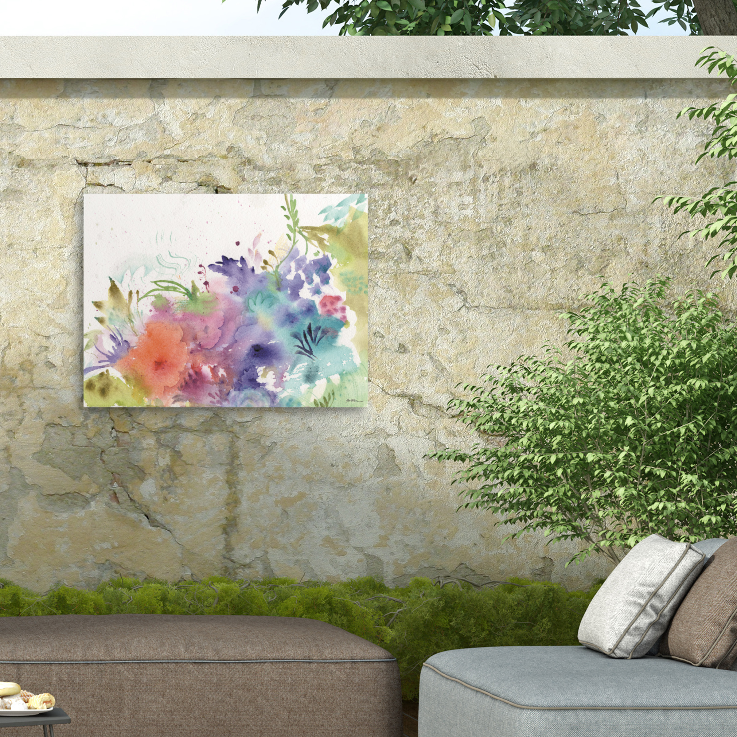 Sheila Golden 'Garden Rainbows' Outdoor Canvas 35x47