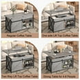 thumbnail image 2 of Vividwood Lift Top Coffee Table with Storage and Sliding Door, 4 in 1 Multi-Function Convertible Tea Table with Hidden Compartment, Farmhouse Center Tables with Wood Lift Tabletop for Living Room, 2 of 9