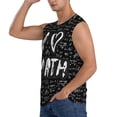 thumbnail image 3 of Bingfone I love Math Pattern Men's Tank Tops Workout Sleeveless Tee Shirts Running Beach Tanks for Men-3X-Large, 3 of 8