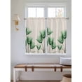 thumbnail image 6 of Kitchen Curtains 54 Inches length, Green Floral Window Treatment Curtain Drapes, Elegant Tulip Vintage Wildflower Plant Thermal Insulated Drapes for Basement Hotel RV, 42"x54", 2 Panels, 6 of 7