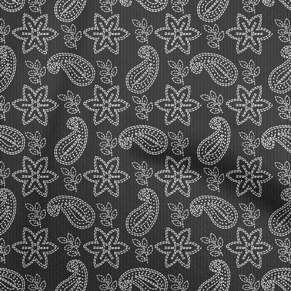 oneOone Rayon Black Fabric Floral Quilting Supplies Print Sewing Fabric By The Yard 56 Inch Wide