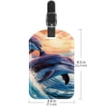thumbnail image 6 of Square 2Pack PU Leather Dolphin Cruise Luggage Tag with Privacy Cover and Name ID Tag for Travel Handbags Backpacks Luggage Tags, 6 of 6