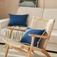 thumbnail image 5 of FY FIBER HOUSE Pillow Covers 12x20, Pack of 2 Farmhouse Decor Throw Pillow Covers Navy Blue - Faux Burlap Linen Trimmed Tailored Edges, Cushion Cover for Couch, Sofa, Chair, Living Room, 5 of 5
