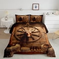 thumbnail image 2 of Castle Fairy Teens Adults Bull Skull Full Size Comforter Sets 3-Piece,Lodge Cabin Cottage Bedding Comforter Set,Western Cowboy Lightweight Bedding Sets,Super Cozy Room Decor,Reversible, 2 of 8