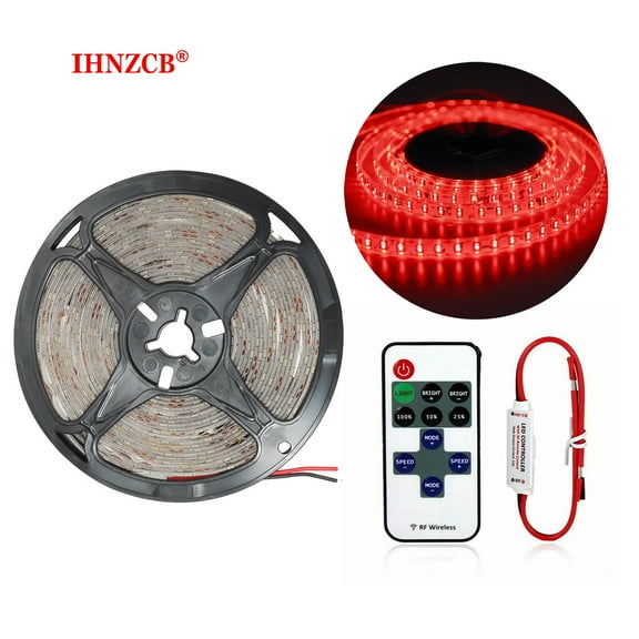 IHNZCB Red Wireless Waterproof LED Strip Light 16ft for Boat / Truck / Car/ Suv / Rv Red 5M
