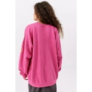 Urban Outfitters Women's Pink Oversized Sweatshirt Spiral Smile Face Crewneck Top NWOT (S/M, Pink)