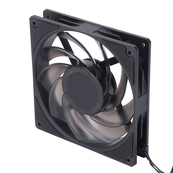 Case Cooling Fan, Case Fan 2000RPM 4 Pin PWM 140mm Silicone Pad Quiet for PC Black,White