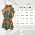 thumbnail image 5 of TEMOFON Summer Womens Dresses Short Sleeve Dress for Women Orangeleaf Scoop Neck Sun Dress for Beach Vacation with Pockets L, 5 of 7