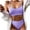 Purple, variant on gakvbuo Summer Bikini Sets for Women 2 Piece Fashion Womens Solid Color Bikini Push-Up Pad Swimwear Swimsuit Beachwear Set