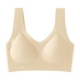 thumbnail image 2 of Women's Comfortable Adjustable Gathering Bra Breathable Daily Wear Wirefree Soft Support Everyday Bras for Women | CSEONE,Beige Free Size, 2 of 3