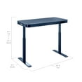 thumbnail image 3 of Seville Classics airLIFT® Electric Height Adjustable Desk with Tempered Glass Top, USB Charging Ergonomic Sit Stand Modern Home Office Workstation, 47.5" x 24" Pull Out Drawer, Blue, 3 of 12