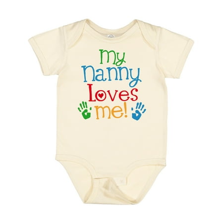 

Inktastic My Nanny Loves Me Grandson Gift Baby Boy or Baby Girl Bodysuit