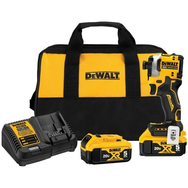 Destornillador de impacto DEWALT Atomic 20V MAX* 1/4 pulgadas y 3 velocidades DCF850P2