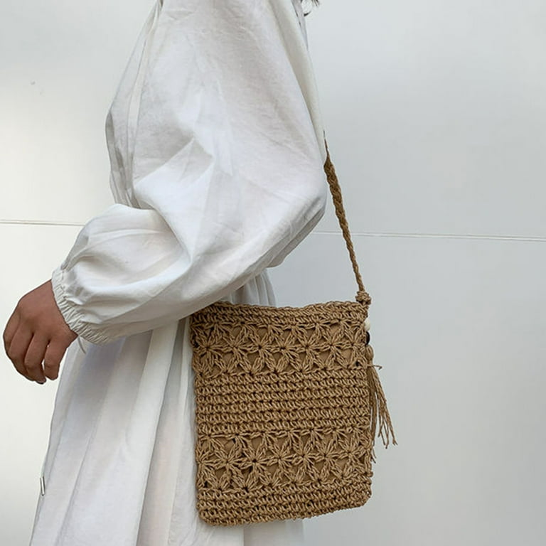 Straw Bags For Women, Summer Beach Straw Bags Mini Straw Handbags