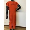 thumbnail image 3 of NY Collection Womens Petites Ruffled A-Line Midi Dress, 3 of 5