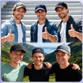 thumbnail image 6 of Bocaoying 3 Pcs Washed Cotton Baseball Caps for Men Women, Breathable Retro Adjustable Dad Hats with Crown, Curved Brim Ball Caps for Running, Outdoor, Daily Casual Wear, Black/Dark Blue/Grey, 6 of 7