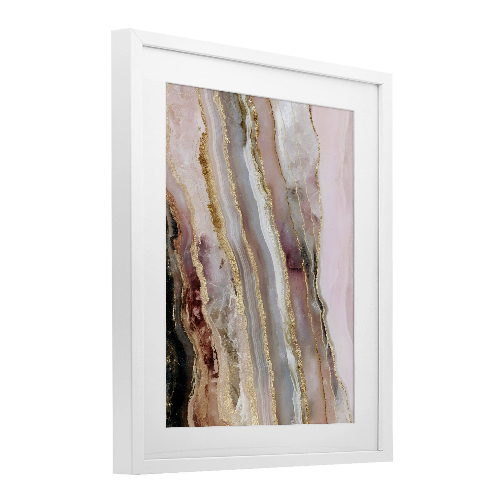 Stupell Industries Pastel Misty Gem Geode White Framed Print Under Glass, design by Svetlana Aleynikova