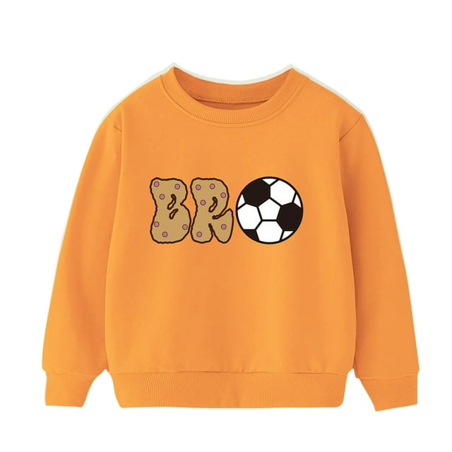 HVOBTTY Sweat à Capuche Décontracté à Manches Longues pour Tout-Petits, Mode Fille et Garçon, Orange, 5 Ans