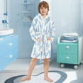 thumbnail image 5 of FORMRS Niños Bathrobe Unisex Hooded Robe Soft Plush Pajamas Sleepwear, Size 4-6T, Blue Butterfly, 5 of 7