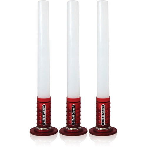 Life Gear Eco Friendly Emergency Road Flares, Red, 3pk