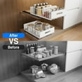 thumbnail image 4 of 2 Pack Pull Out Cabinet Organizer, Slide Out Cabinet Drawers Peel and Stick Pull Out Drawers Heavy Duty Pull Out Shelf for Kitchen, Cupboard, Pantry, Bathroom (16.5" D*11.8" W*3.94" H-White), 4 of 14