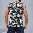 thumbnail image 5 of Tank Tops Men Summer Sleeveless Camo Print Tees Muscle Beach Casual Workout Running Comfortable Lightweight Vest Light Gray M, 5 of 6