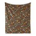 thumbnail image 1 of Tribal Soft Flannel Fleece Throw Blanket, Eastern Style with Brown Backdrop and Colorful Arrows Image, Cozy Plush for Indoor and Outdoor Use, 50" x 70", Multicolor, by Ambesonne, 1 of 6
